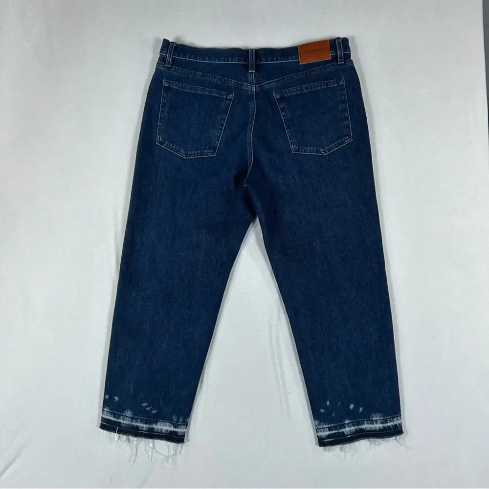 LUCKY BRAND Boyfriend Ankle Crop Women’s 12 31 Raw Hem Relaxed Fit High Rise